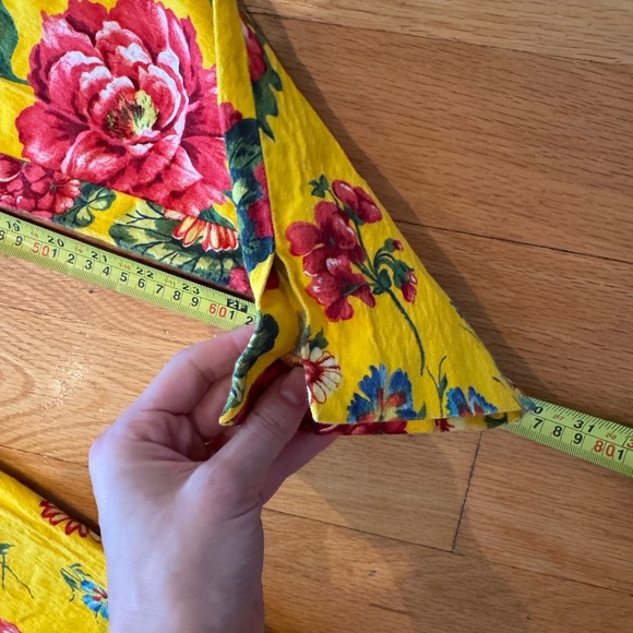 Vintage dolce skinny  Floral Yellow Pants - Picture 7 of 11